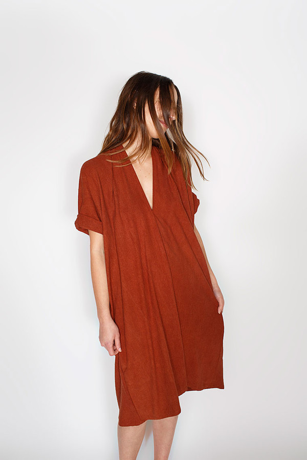 Sale! Rust Muse Dress, Oversized, Silk Sale! Rust Muse Dress, Oversized, Silk
