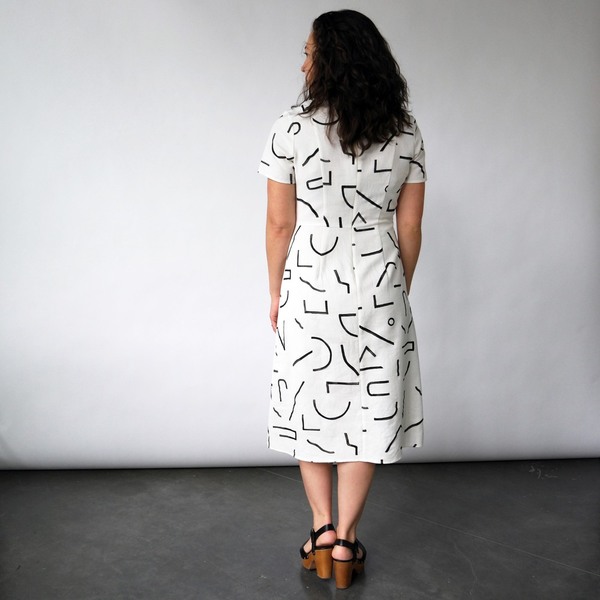 Midi Tee Dress in Lines Print Midi Tee Dress in Lines Print