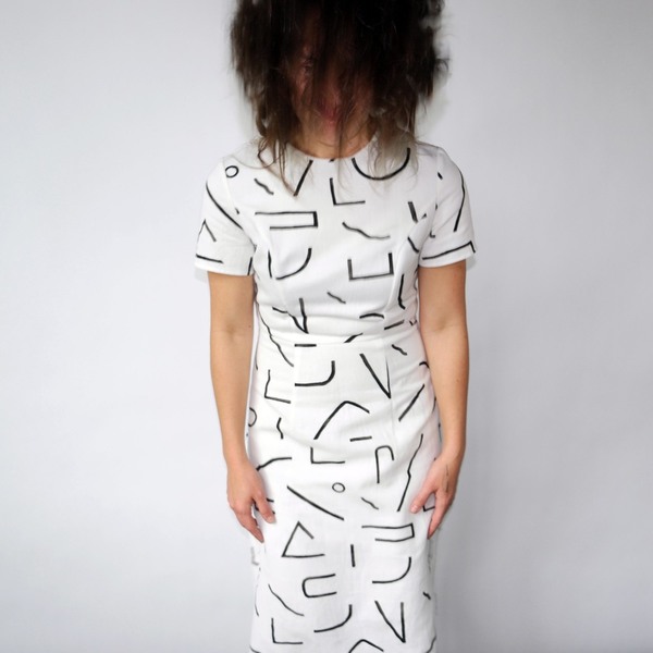 Midi Tee Dress in Lines Print Midi Tee Dress in Lines Print