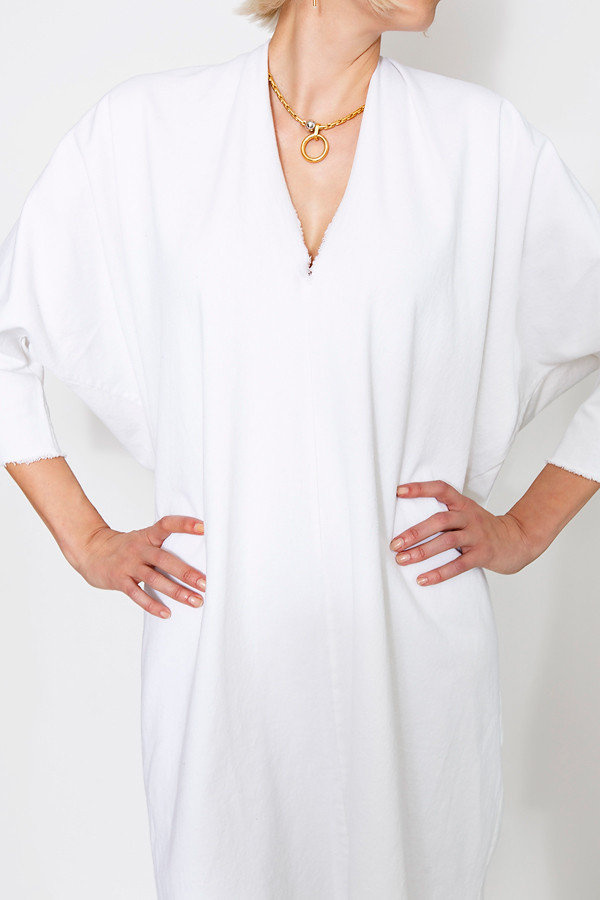 Miranda Bennett Muse Dress, Denim in White Miranda Bennett Muse Dress, Denim in White