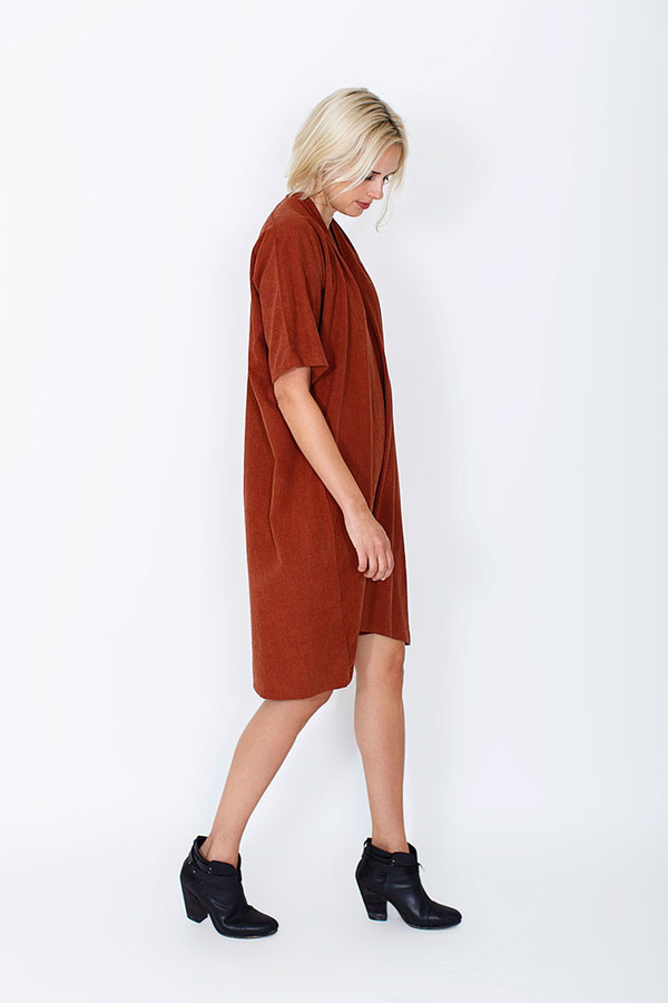 Miranda Bennett Muse Dress, Silk Noil in Rust Miranda Bennett Muse Dress, Silk Noil in Rust