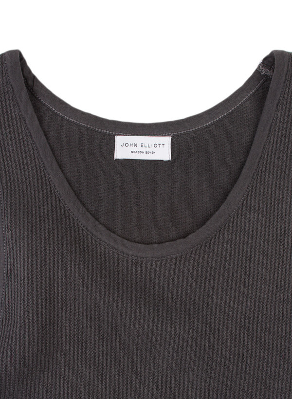 John Elliott- Flat Back Thermal Mercer Tank Black John Elliott- Flat Back Thermal Mercer Tank Black