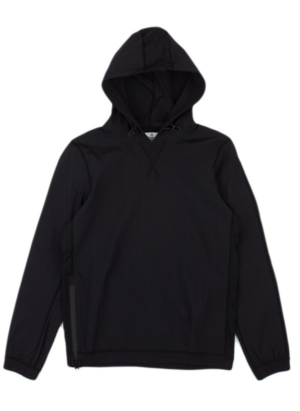 Men's Reigning Champ Woven Stretch Nylon Long Sleeve Pullover Hoodie Black Men's Reigning Champ Woven Stretch Nylon Long Sleeve Pullover Hoodie Black