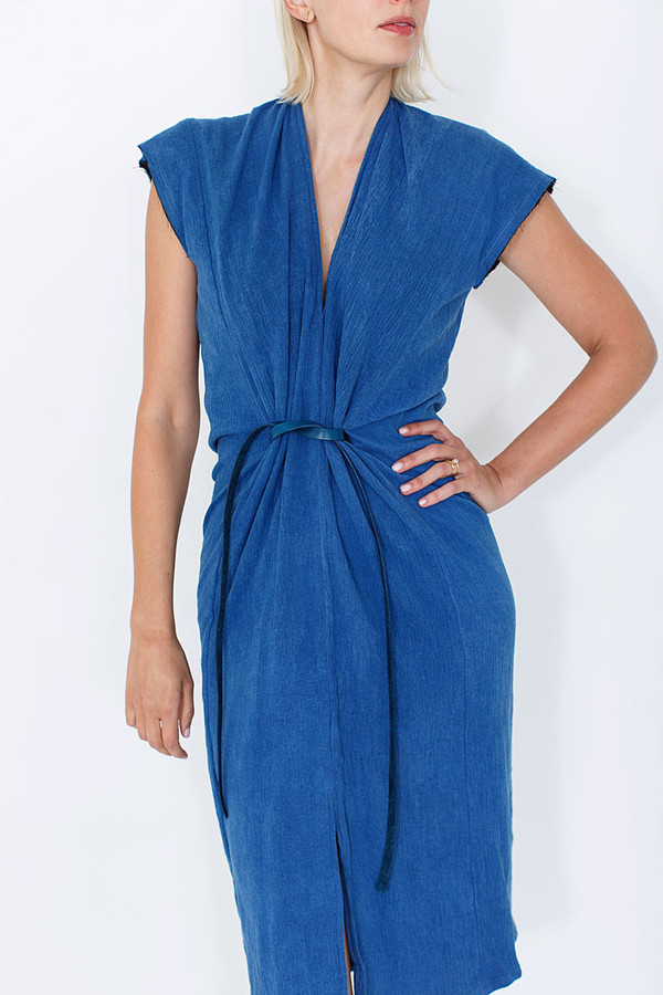 Miranda Bennett Vision Dress, Lined Cotton Gauze in Indigo Miranda Bennett Vision Dress, Lined Cotton Gauze in Indigo