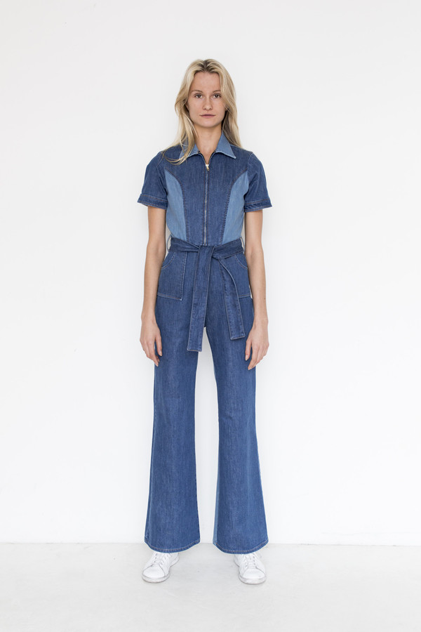 Stoned Immaculate Denim Blue Jean Baby Jumpsuit Stoned Immaculate Denim Blue Jean Baby Jumpsuit
