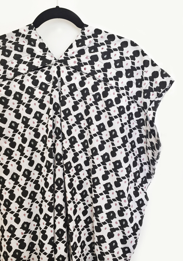 Atelier Delphine Wood Block Print Crescent Dress Atelier Delphine Wood Block Print Crescent Dress