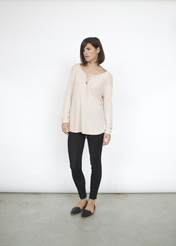 Lumiere Lace-up Knit Blouse Lumiere Lace-up Knit Blouse
