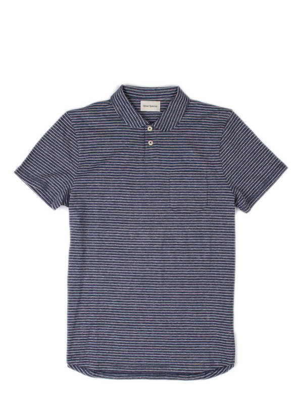 Men's Oliver Spencer Harper Polo Navy/Oatmeal Men's Oliver Spencer Harper Polo Navy/Oatmeal