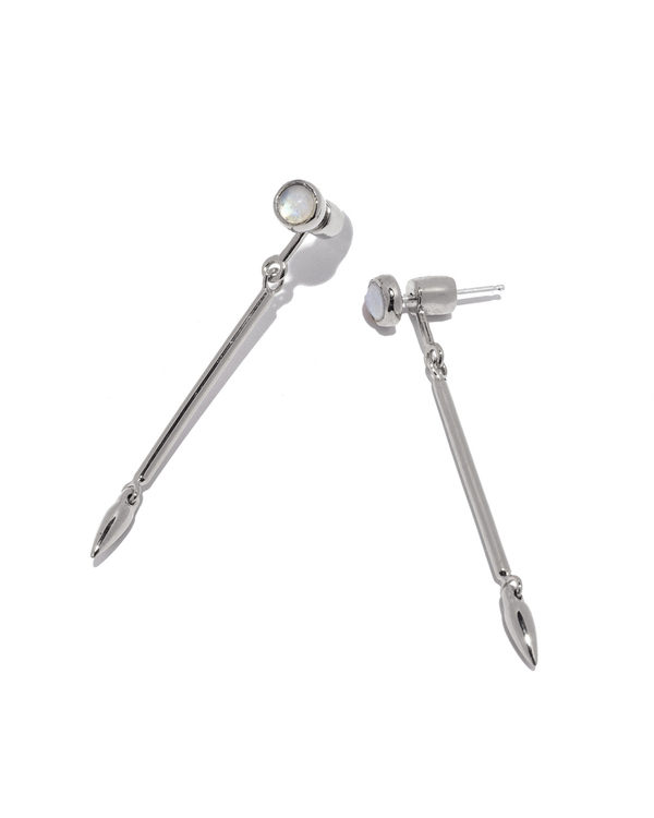 Pamela Love Pendulum Earrings in Sterling Silver with Moonstones Pamela Love Pendulum Earrings in Sterling Silver with Moonstones