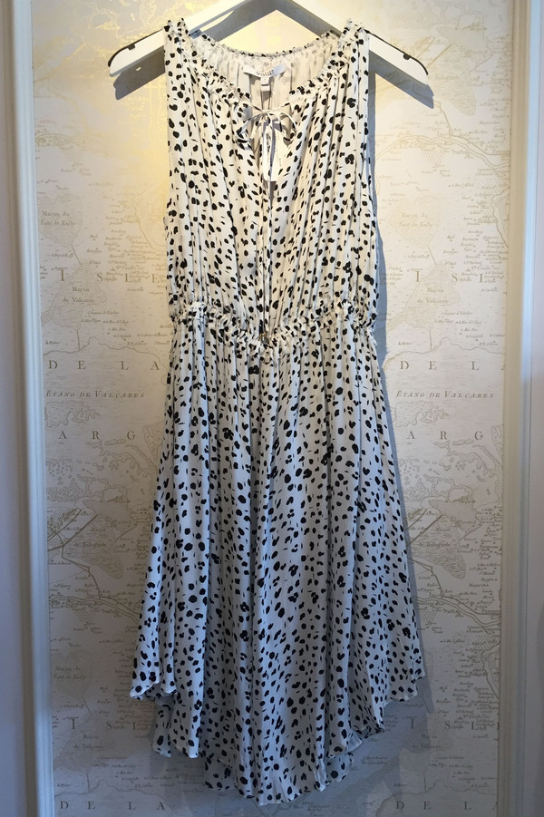Derek Lam 10 Crosby Ink Dot Georgette Gathered Dress Derek Lam 10 Crosby Ink Dot Georgette Gathered Dress