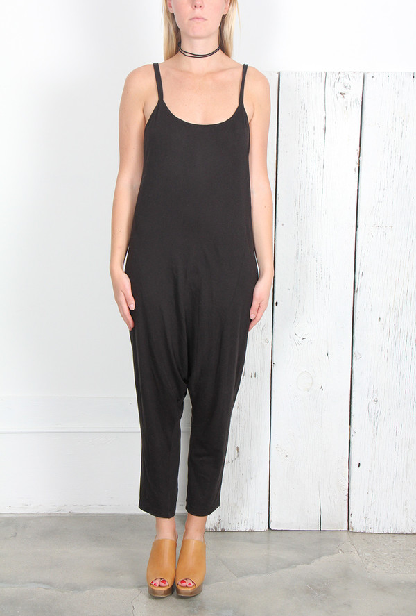 RAQUEL ALLEGRA BLACK JERSEY DROP RISE ROMPER RAQUEL ALLEGRA BLACK JERSEY DROP RISE ROMPER