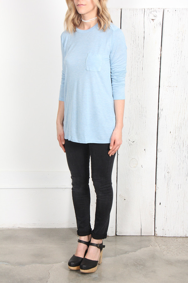 T By Alexander Wang CLASSIC LONG SLEEVE TEE - SKY T By Alexander Wang CLASSIC LONG SLEEVE TEE - SKY
