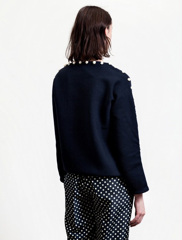 Trademark Bobble Boatneck Sweater Navy Trademark Bobble Boatneck Sweater Navy
