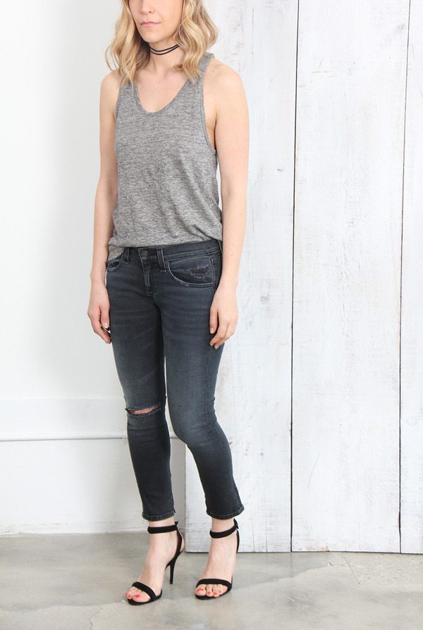 T By Alexander Wang CHARCOAL LINEN TANK TOP T By Alexander Wang CHARCOAL LINEN TANK TOP