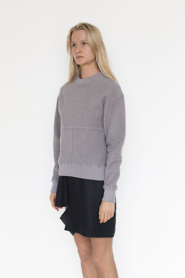 Eckhaus Latta Pewter Lapped Sweatshirt Eckhaus Latta Pewter Lapped Sweatshirt