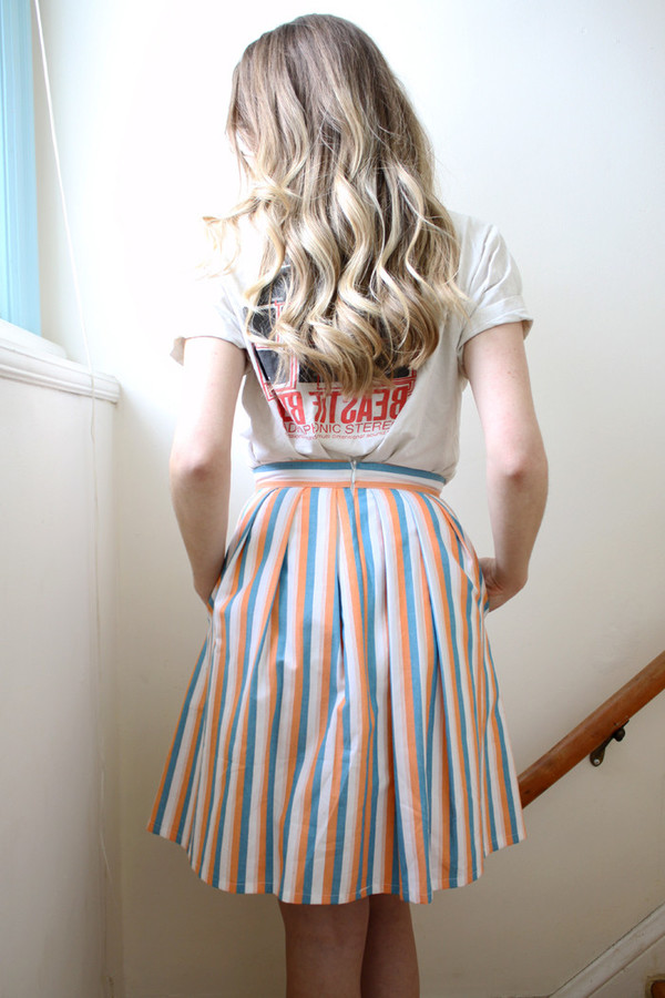 Birds of North America Grackle Skirt (Peach/Sky) Birds of North America Grackle Skirt (Peach/Sky)