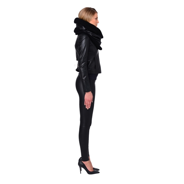 LAMARQUE PIPE-SCARF Leather Infinity Scarf LAMARQUE PIPE-SCARF Leather Infinity Scarf