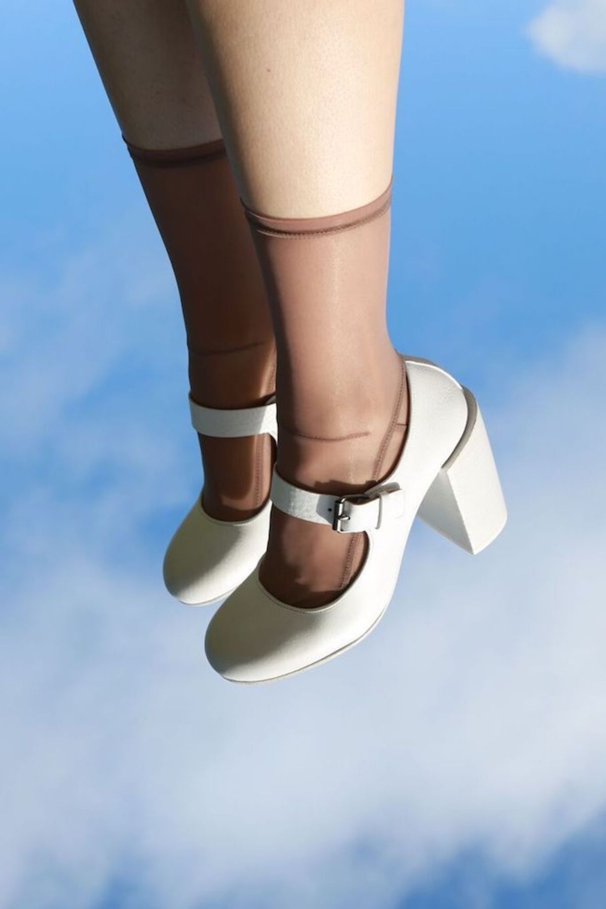 white mary jane heels