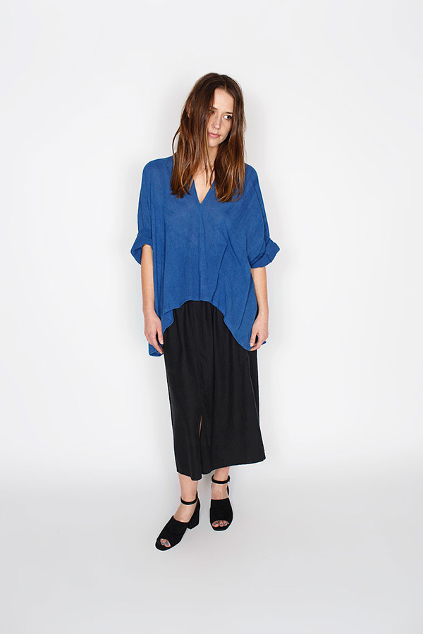 Miranda Bennett Muse Top, Cotton Gauze in Indigo Miranda Bennett Muse Top, Cotton Gauze in Indigo