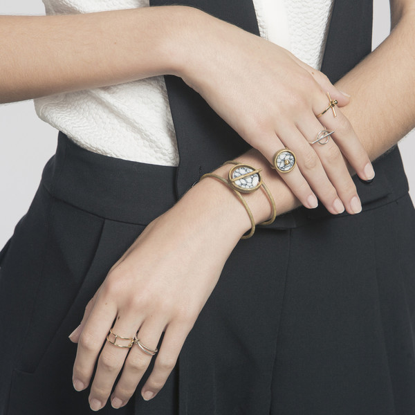 Metalepsis Projects Disc Cuff - White Stone Metalepsis Projects Disc Cuff - White Stone