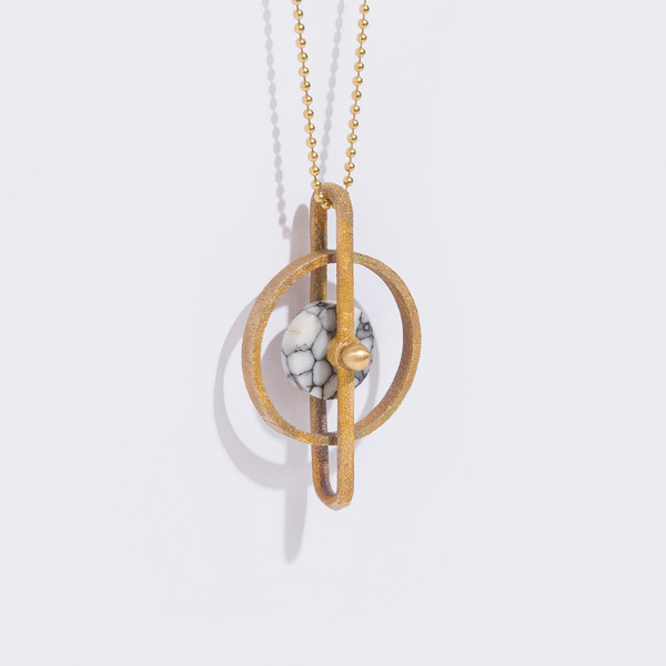 Metalepsis Projects Disc Pendant - White Stone Metalepsis Projects Disc Pendant - White Stone