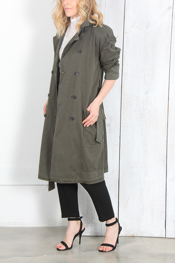 RAQUEL ALLEGRA MILITARY TRENCH IN OLIVE RAQUEL ALLEGRA MILITARY TRENCH IN OLIVE