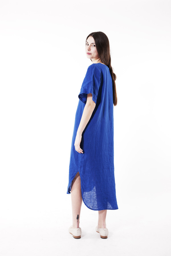 Black Crane Linen Long Dress Black Crane Linen Long Dress