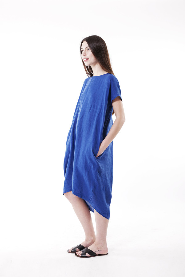 Black Crane Pleated Cocoon Dress Black Crane Pleated Cocoon Dress