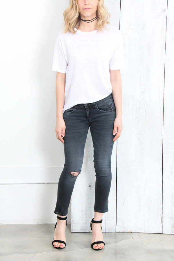 T By Alexander Wang LINEN SILK OVERSIZED TEE IN WHITE T By Alexander Wang LINEN SILK OVERSIZED TEE IN WHITE