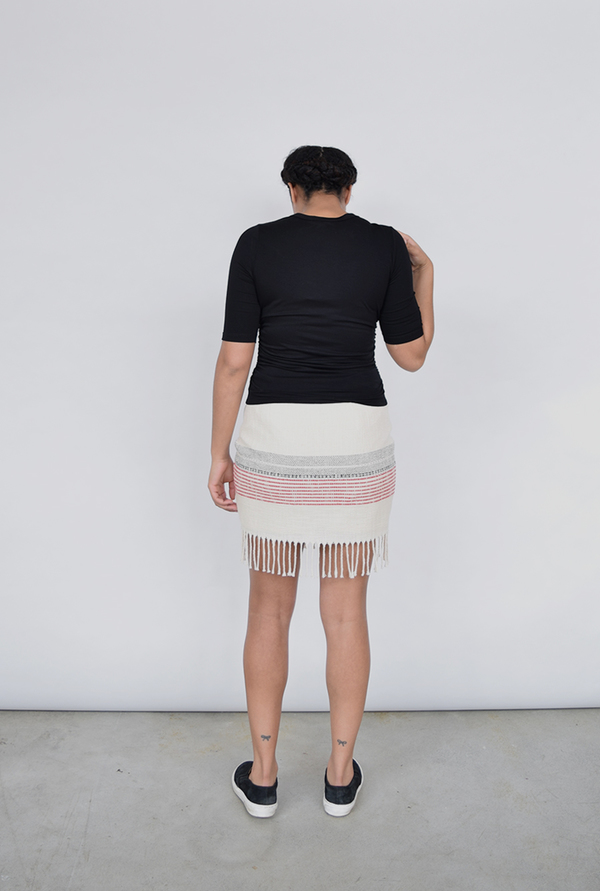 Fifteen Twenty Natural Fringed Mini Skirt Fifteen Twenty Natural Fringed Mini Skirt
