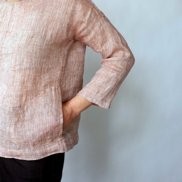 Modaspia Drop Sleeve Blouse in Light Terracotta Modaspia Drop Sleeve Blouse in Light Terracotta