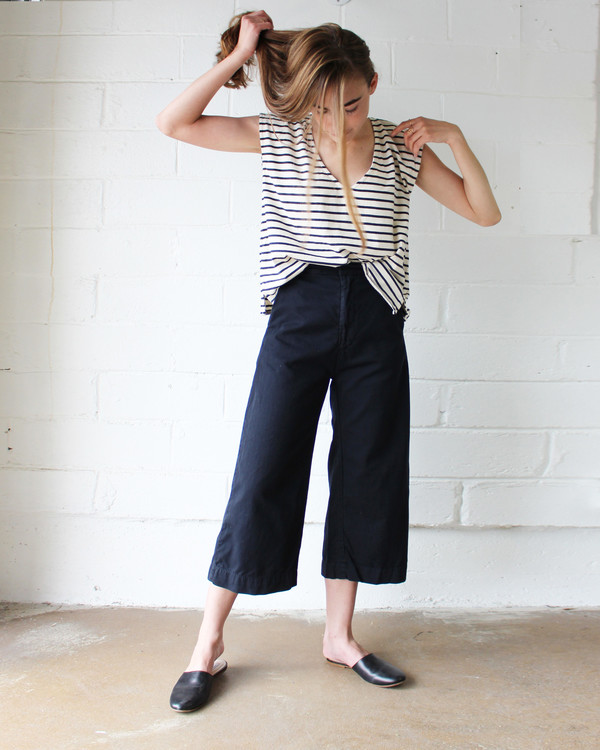 Esby Evie Oversized Top - Navy Stripe Esby Evie Oversized Top - Navy Stripe