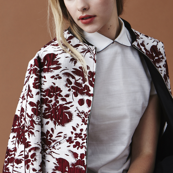 Nikki Chasin Captain Reversible Bomber Jacket - Floral Jacquard Nikki Chasin Captain Reversible Bomber Jacket - Floral Jacquard