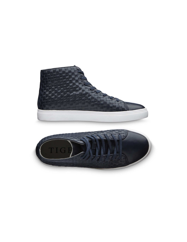 Mens Tiger of Sweden Yngve Woven Leather Hi Top Mens Tiger of Sweden Yngve Woven Leather Hi Top