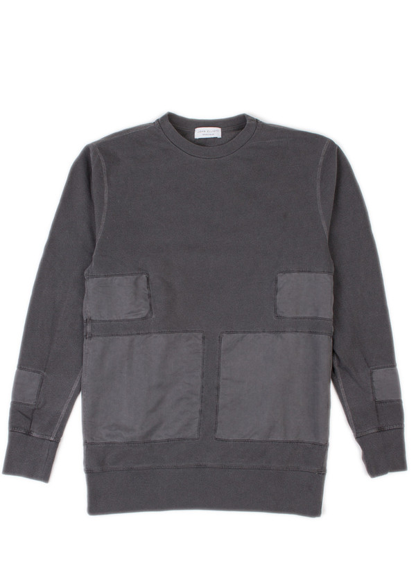 Men's John Elliott LS Paneled Crewneck Sweatshirt Black Men's John Elliott LS Paneled Crewneck Sweatshirt Black