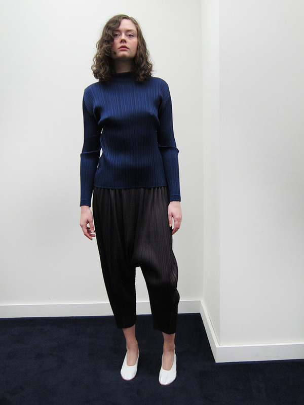 Issey Miyake Mock Neck Top, Navy Issey Miyake Mock Neck Top, Navy