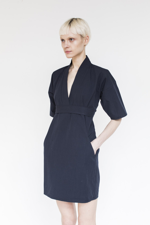 Assembly Cotton Karate Dress - Navy Assembly Cotton Karate Dress - Navy
