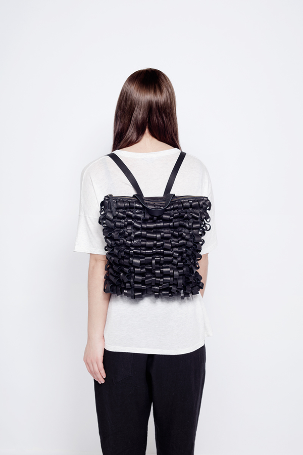 Primecut BLACK LEATHER LOOP BACKPACK Primecut BLACK LEATHER LOOP BACKPACK