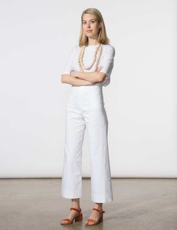 SBJ Austin Cat Top in White Italian Poplin SBJ Austin Cat Top in White Italian Poplin