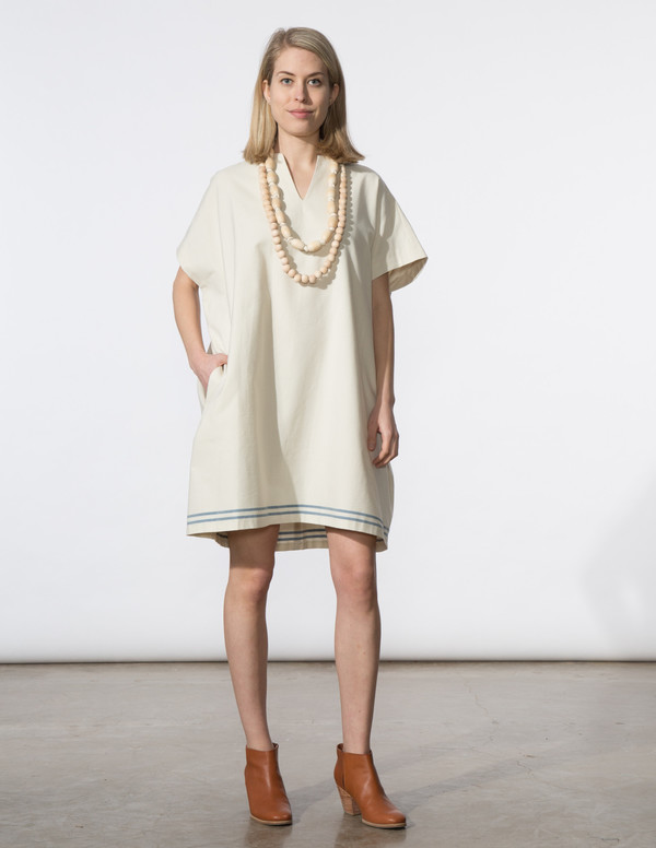 SBJ Austin Mary Dress in Cream/Blue Stripe SBJ Austin Mary Dress in Cream/Blue Stripe