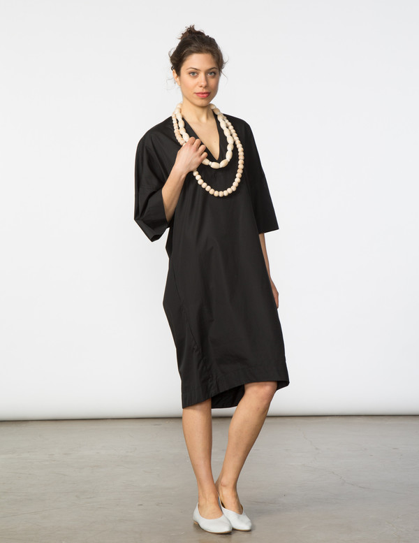SBJ Austin Sadie Dress in Black Poplin SBJ Austin Sadie Dress in Black Poplin