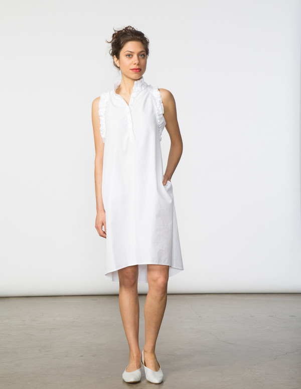 SBJ Austin Tracey Dress in White Poplin SBJ Austin Tracey Dress in White Poplin