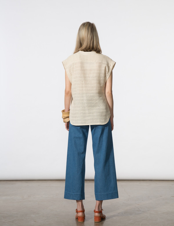 SBJ Austin Vivienne Top in Natural Woven SBJ Austin Vivienne Top in Natural Woven
