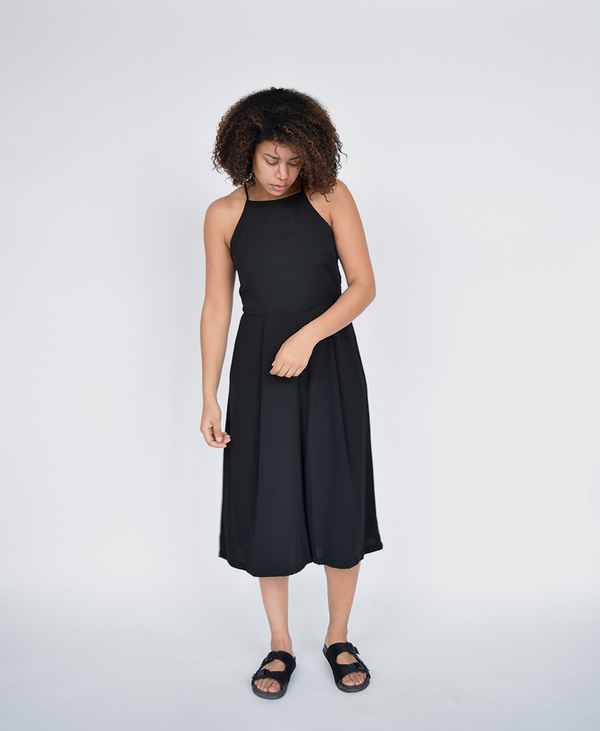 Lush Black Apron Neck Jumpsuit Lush Black Apron Neck Jumpsuit