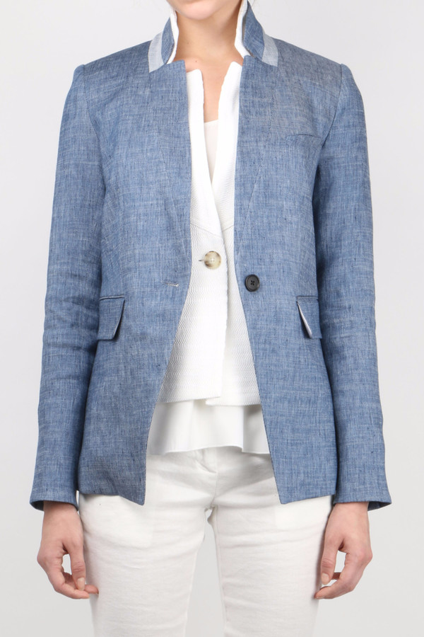 Veronica Beard Orchid Upcollar Jacket w/ White Upcollar Dickey Veronica Beard Orchid Upcollar Jacket w/ White Upcollar Dickey