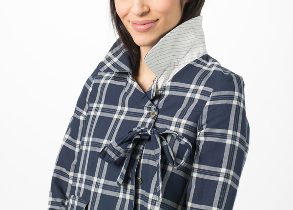 Pero Plaid Tie Coat Pero Plaid Tie Coat