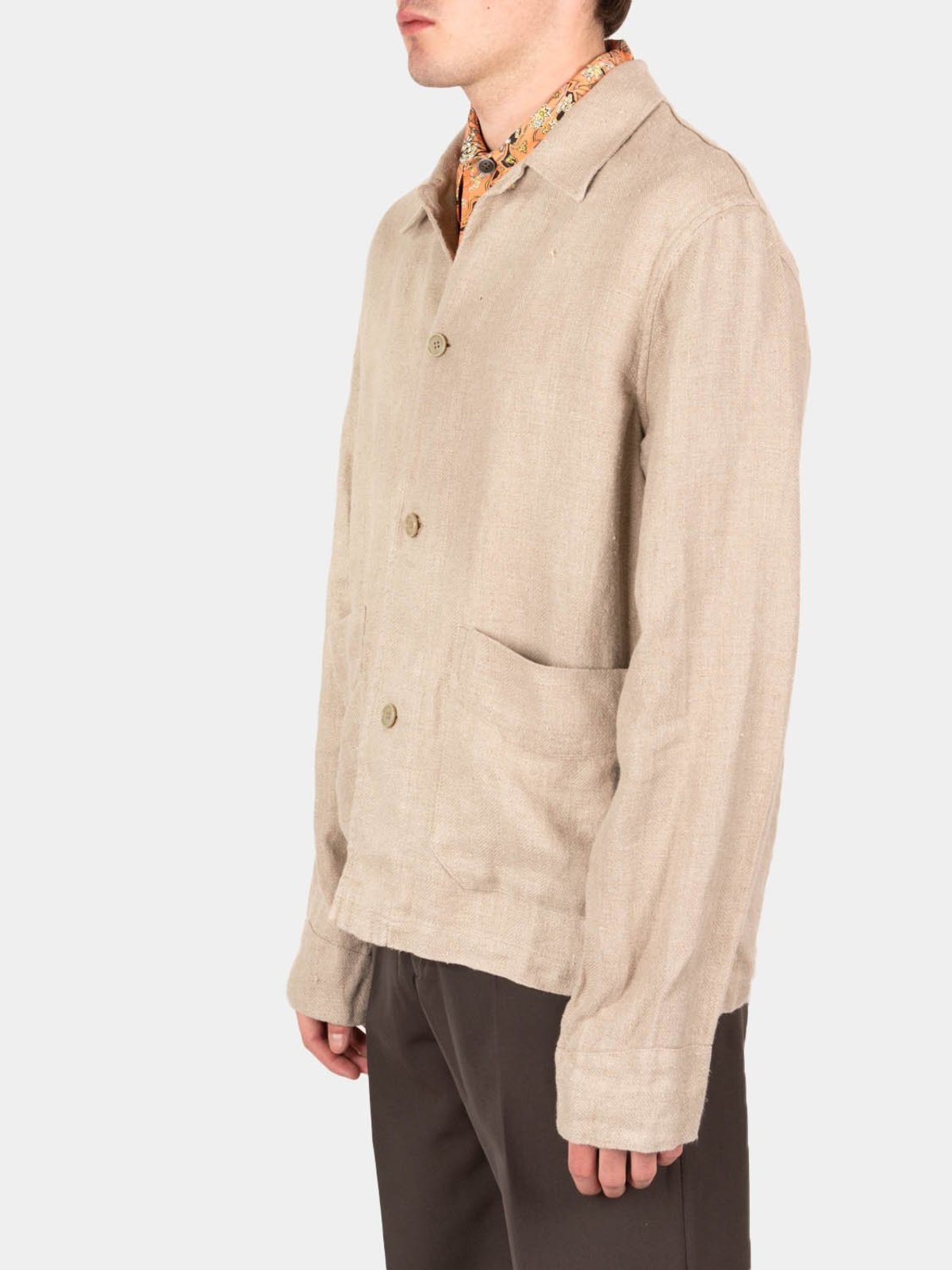 box archive jacket raw herringbone