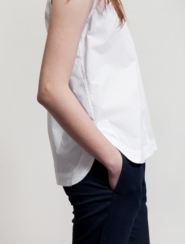 Sunspel Sleeveless Shirt White Sunspel Sleeveless Shirt White