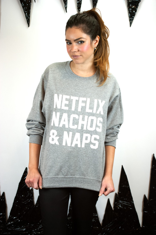 PRIVATE PARTY Netflix Nachos and Naps Sweatshirt - PRIVATE PARTY PRIVATE PARTY Netflix Nachos and Naps Sweatshirt - PRIVATE PARTY