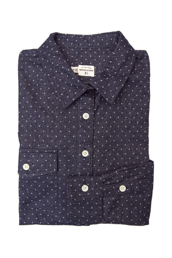 Bridge & Burn Bird Navy Polkadot Shirt Bridge & Burn Bird Navy Polkadot Shirt